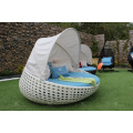 Poltrano de vime de vime Rattan Sunbed